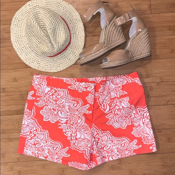 Kenar Coral Floral Paisley Shorts - Picture 1 of 5